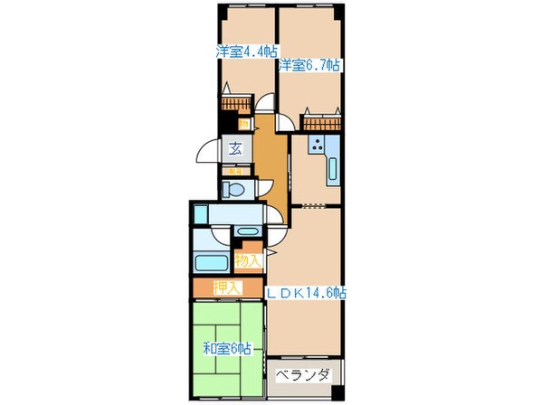 八木山シティハウスの物件間取画像